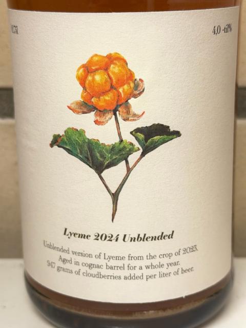 Lyeme 2024 Unblended 4.0%, Paihalas Brewery, Finland