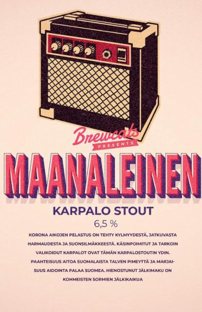 MaanAleinen Karpalo Stout 6.5%, Moose On The Loose Brewing Company, Finland