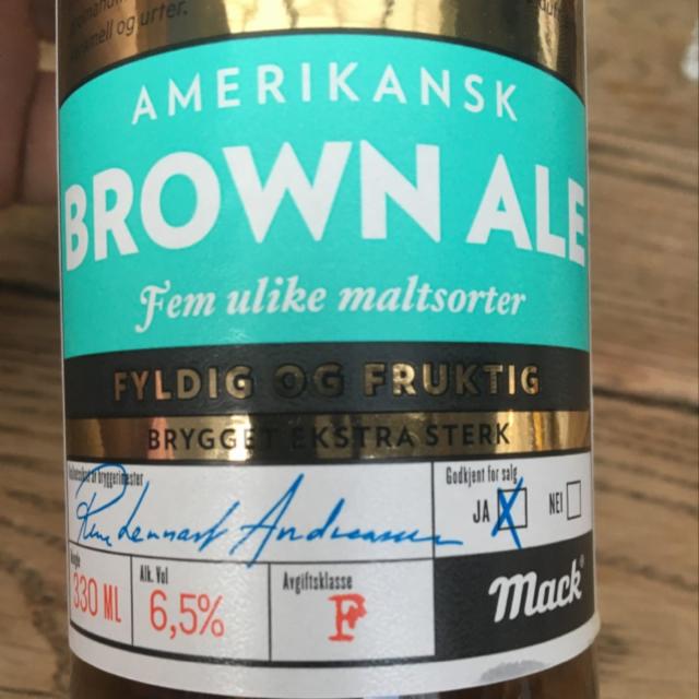 Brown Ale 6.5%, Macks Ølbryggeri, Norway