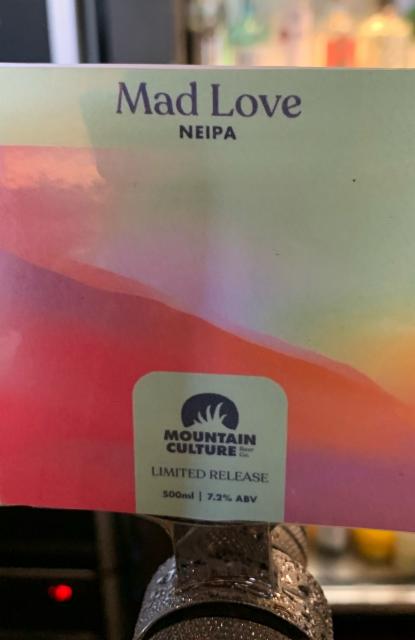 Mad Love NEIPA 7.2%, Mountain Culture Beer Co., Australia