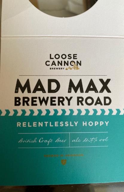 Mad Max Brewery Road 4.7%, Loose Cannon Brewery, England