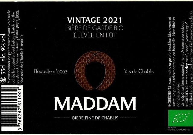 Maddam Vintage 2021 Chablis 9.0%, Maddam - Bière Fine De Chablis, France