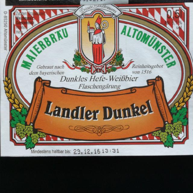 Maierbräu Landler dunkel 5.1%, Maierbräu Altomünster, Germany