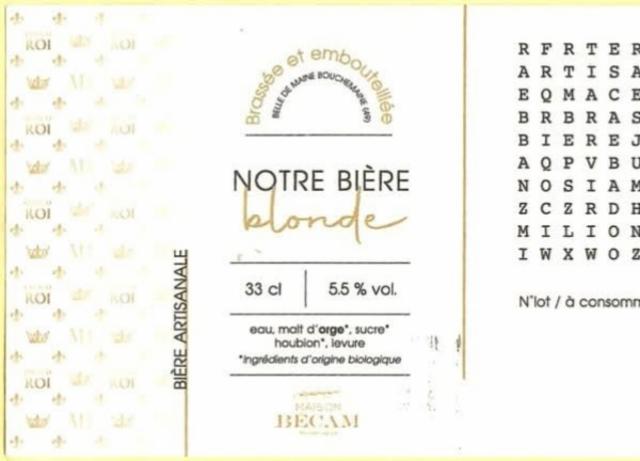 Maison Becam Blonde 5.5%, Belle De Maine, France