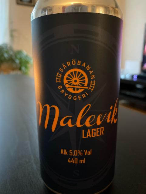 Malevik Lager 5.0%, Säröbanans Bryggeri, Sweden