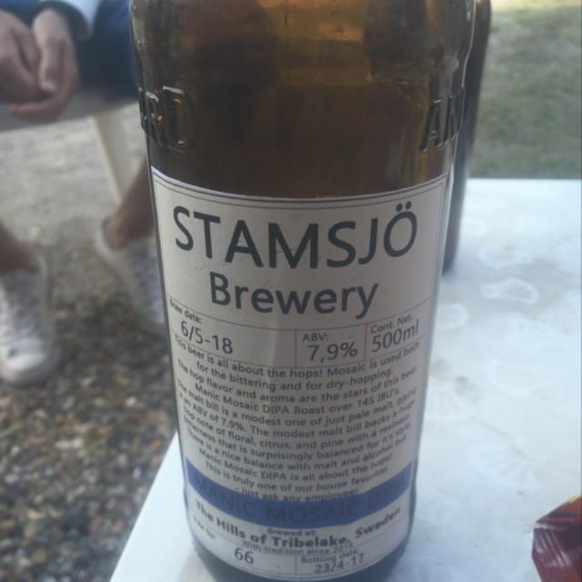 Manic Mosaic Dipa 7.9%, Stamsjö Brewery, Sweden