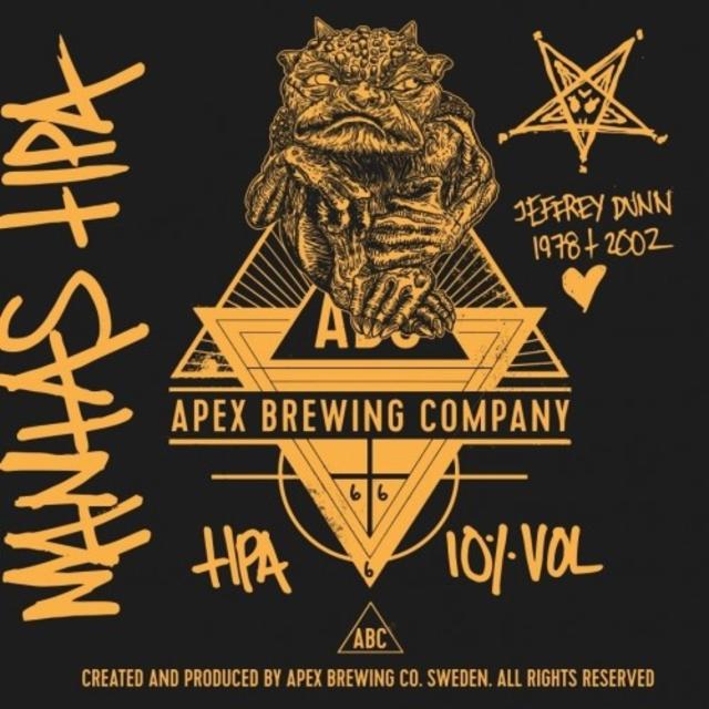 Mantas TIPA 10.0%, Apex Brewing Company, Sweden
