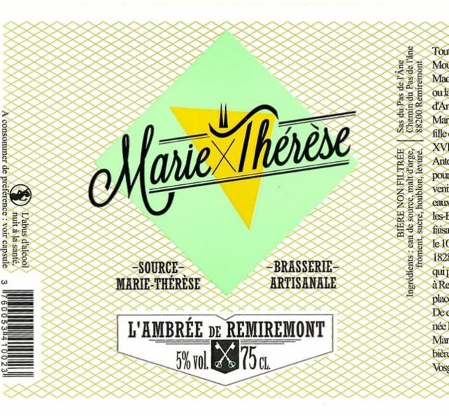 Marie Thérèse Ambrée 5.0%, Brasserie Marie-Thérèse, France
