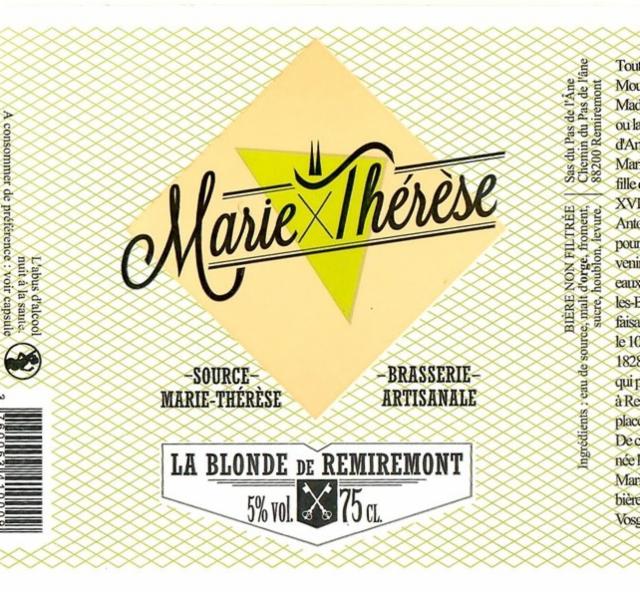Marie Thérèse Blonde 5.0%, Brasserie Marie-Thérèse, France