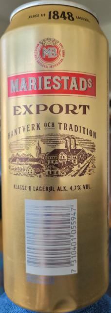 Mariestads Export 4.7%, Mariestads Bryggeri Aktiebolag, Sweden