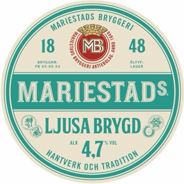 Mariestads ljusa brygd 4.7%, Mariestads Bryggeri Aktiebolag, Sweden