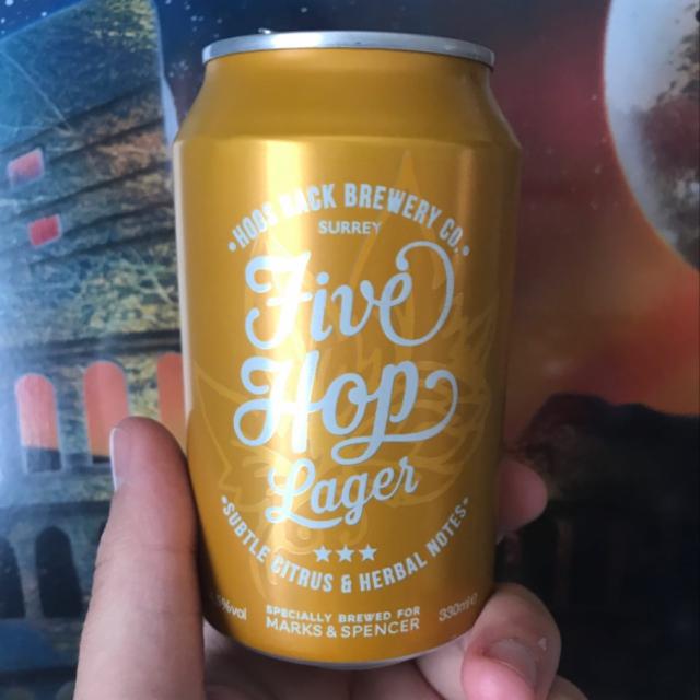 Five Hop Lager 4.5%, Hogs Back Brewery, England