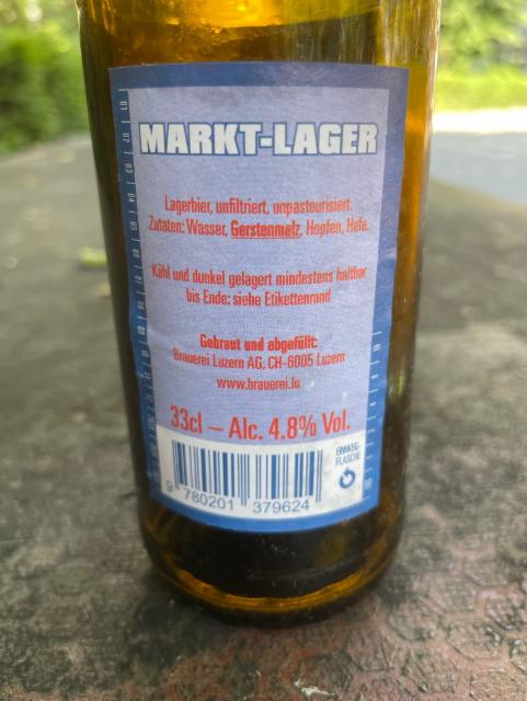 Markt-lager 4.8%, Brauerei Luzern AG, Switzerland