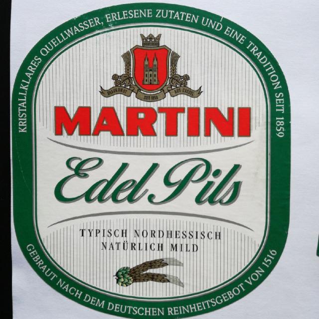 Martini edel Pils 1 4.8%, Martini Brauerei Kassel, Germany