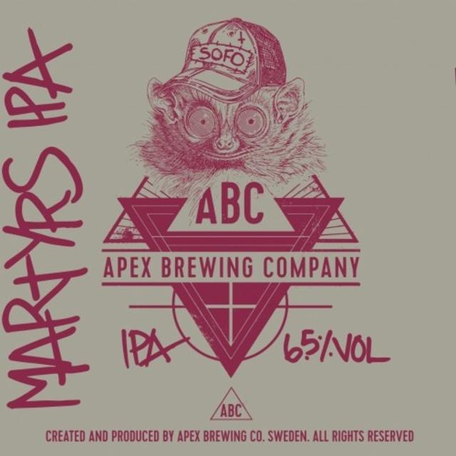 Martyrs IPA 6.5%, Apex Brewing Company, Sweden