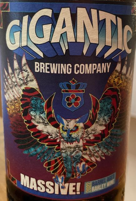 Massive! 2022 Irish Whiskey Barrel aged barley wine, Gigantic Brewing Co