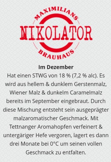 Maximilans Brauhaus Nikolator 7.2%, Maximilians Brauwiesen, Germany