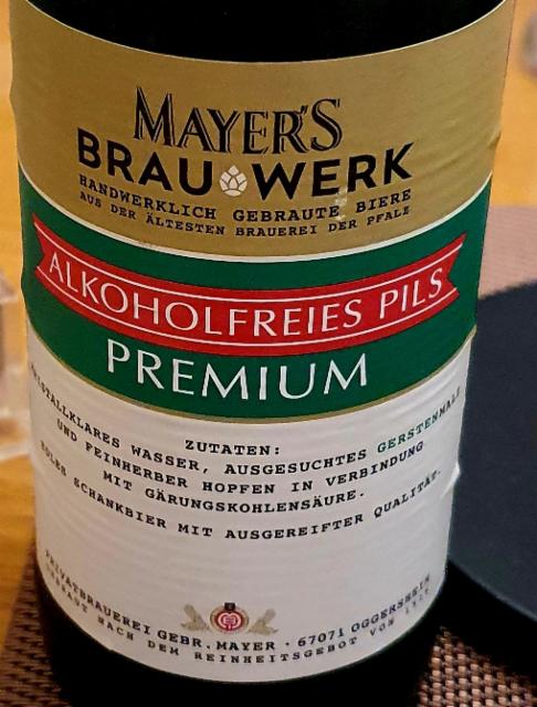 Mayers Alkoholfreies Pils 0.1%, Privatbrauerei Gebr. Mayer, Germany