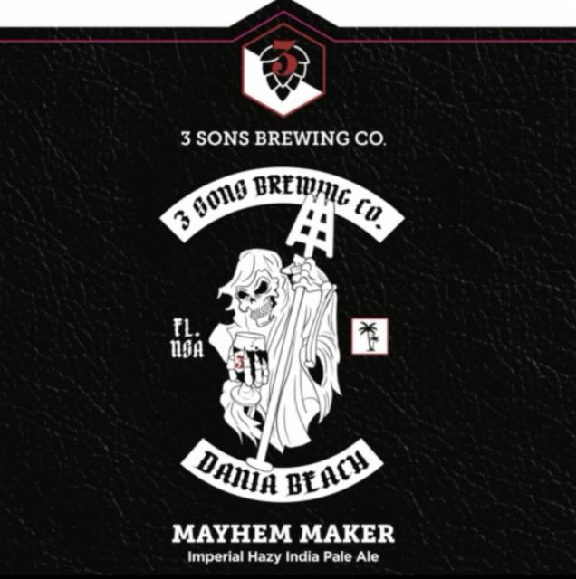 Mayhem maker 9.9%, 3 Sons Brewing Company, United States