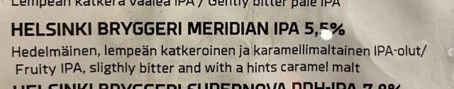 Meridian ipa 5.5%, Helsinki Bryggeri Brewhouse (Royal Unibrew), Finland