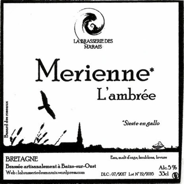 Merienne Ambrée 5.5%, La Brasserie Des Marais, France