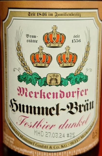 Merkendorfer Festbier Dunkel 5.6%, Brauerei Hummel, Germany