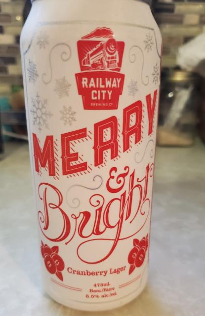 Merry & Bright Cranberry Lager 5.5%, Railway City Brewing Company, Canada