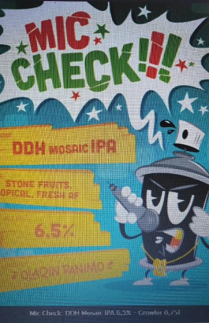 Mic Check!!! DDH Mosaic IPA 6.5%, Olarin Panimo, Finland