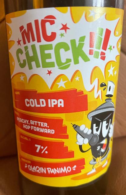 Mic Check!!! Cold IPA 7.0%, Olarin Panimo, Finland