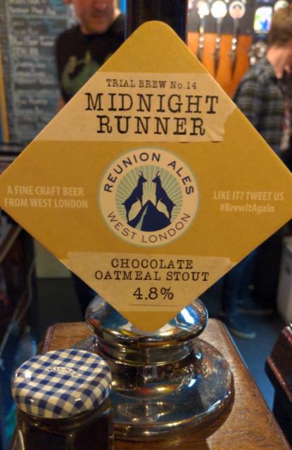 Midnight Runner 4.8%, Reunion Ales, England