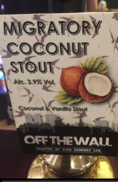 Migratory Coconut Stout 3.9%, York Brewery, England