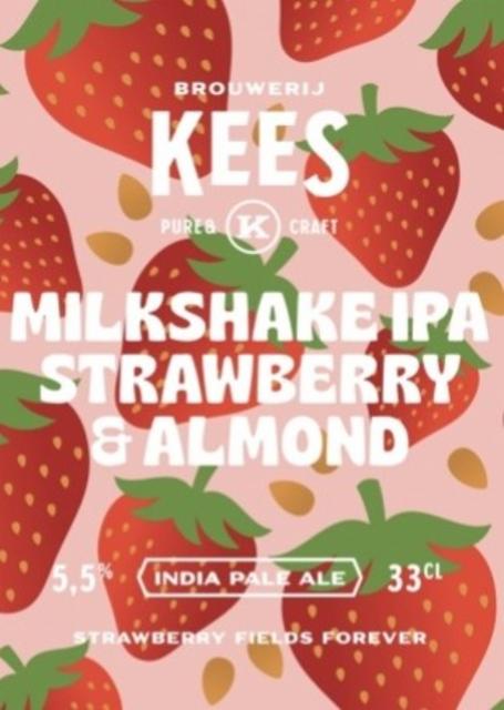 Milkshake IPA Strawberry Almond 5.5%, Brouwerij Kees, Netherlands
