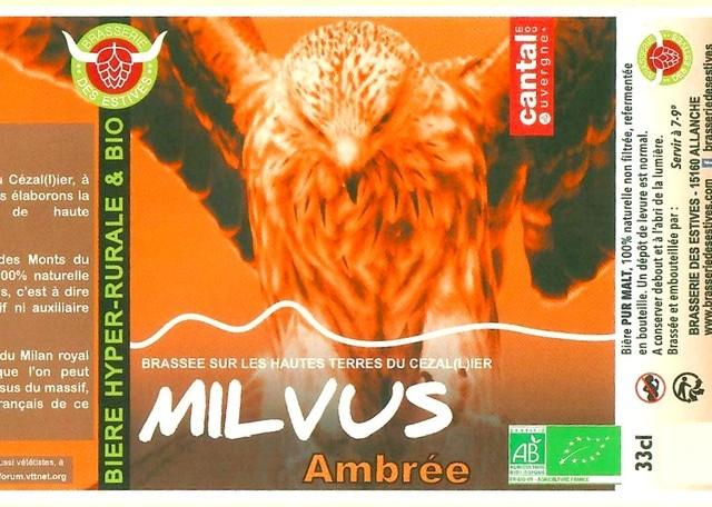 Milvus Ambrée 5.8%, Brasserie Des Estives, France