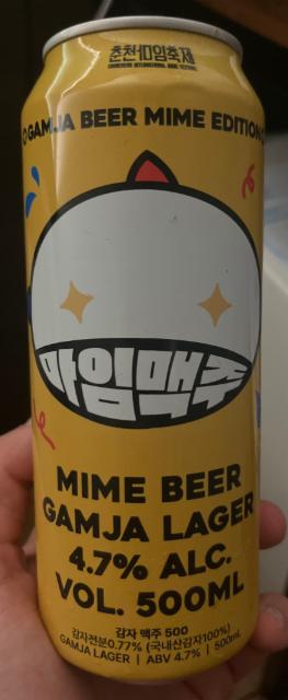 Mime beer Gamja lager 4.7%, Gamja island, South Korea