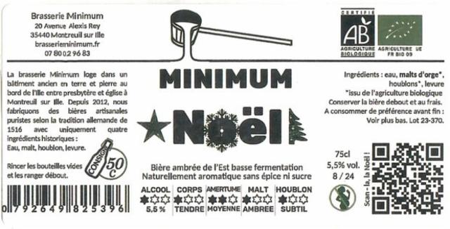 Minimum Noël 5.5%, Brasserie Minimum, France