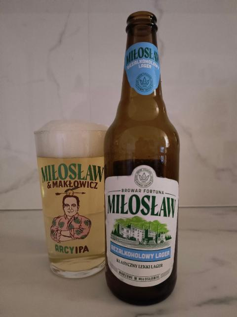 Miłosław Bezalkoholowy Lager 0.0%, Browar Fortuna, Poland