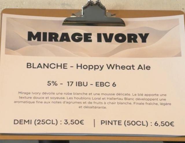 Mirage ivory 5.0%, Microbrasserie Somi, France