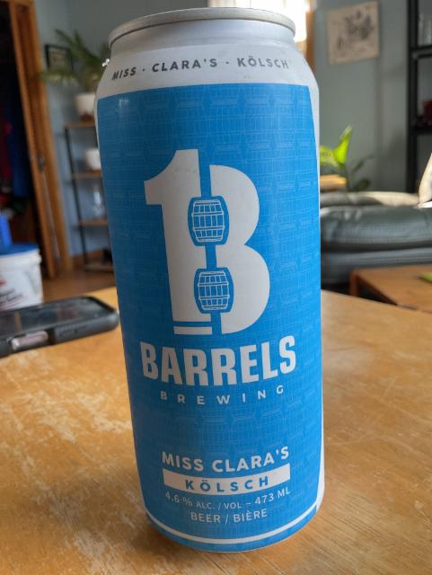 Miss Clara's Kölsch, 18 Barrels Brewing