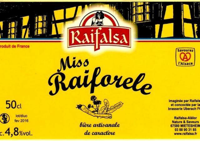 Miss Raiforele 4.8%, Brasserie Uberach, France