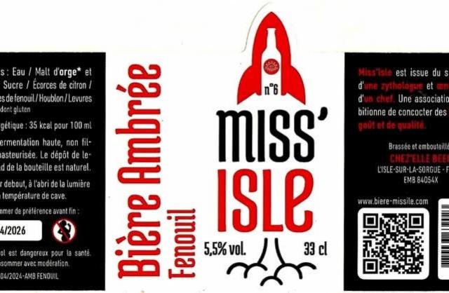 Miss'Isle N°06 Ambrée Fenouil 5.5%, Chez'Elle Beer (Miss'Isle), France