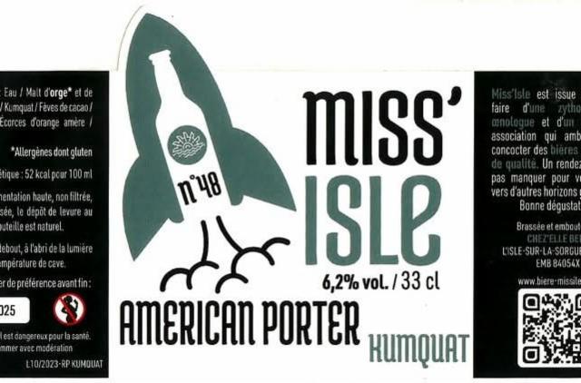 Miss'Isle N°48 American Porter Kumquat 6.2%, Chez'Elle Beer (Miss'Isle), France