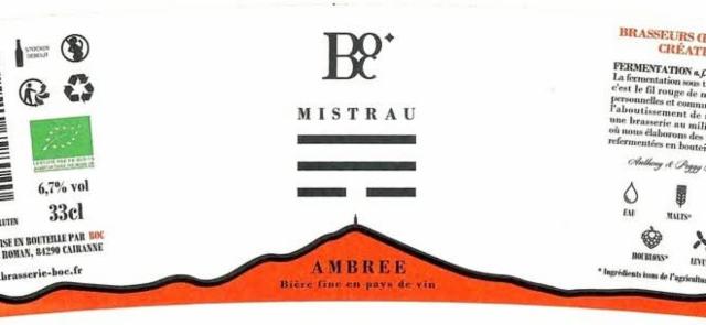 Mistrau Ambrée, BOC Brasserie Artisanale