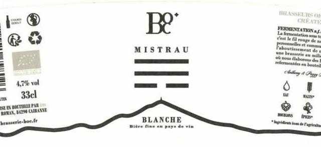Mistrau Blanche 4.7%, BOC Brasserie Artisanale, France