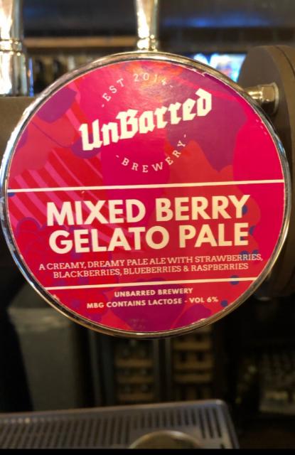 Mixed Berry Gelato Pale 6.0%, UnBarred Brewery, England