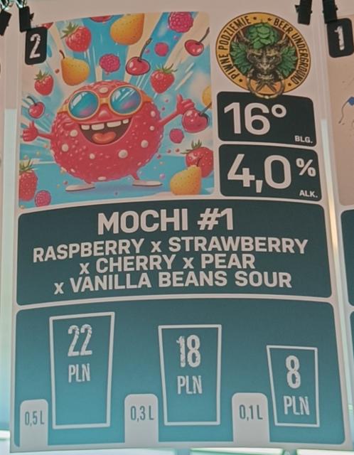 Mochi - Raspberry x Strawberry x Cherry x Pear x Vanilla Beans 4.0%, Piwne Podziemie, Poland