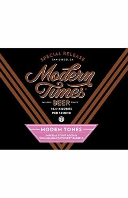 Modem Tones Aged In Schmanahan's Barrels 14.4%, Modern Times Beer, United States