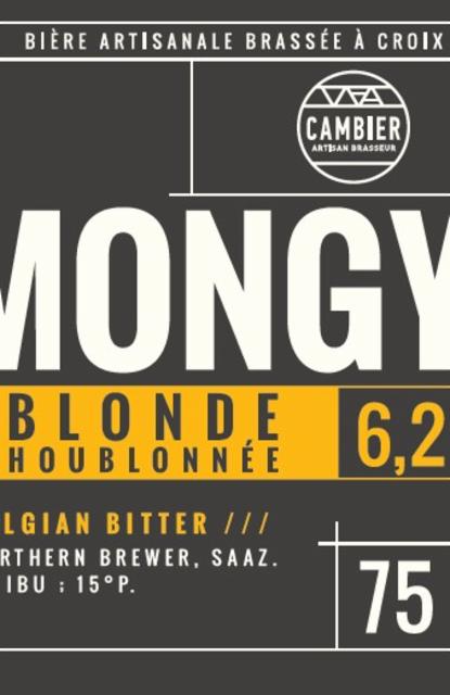 Mongy Blonde Houblonnée 6.2%, Brasserie Cambier, France