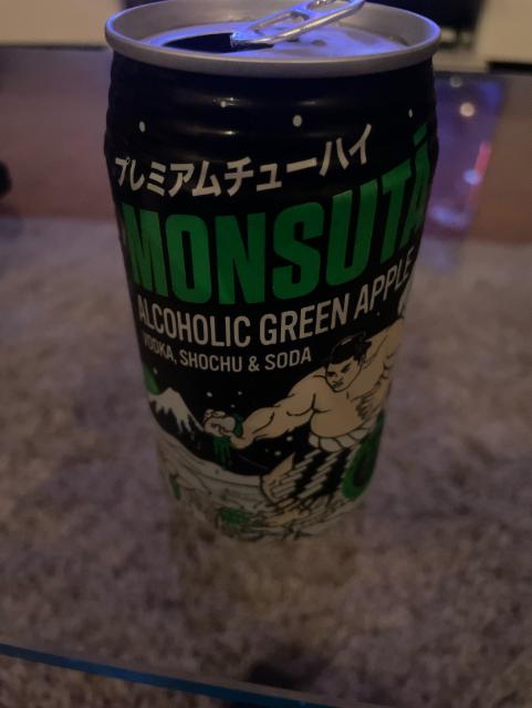 Monsutā Alcoholic Green Apple 7.3%, Orion Breweries Ltd. (Asahi), Japan