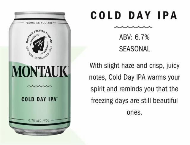 Montauk Cold Day IPA 6.7%, Montauk Brewing Company, United States