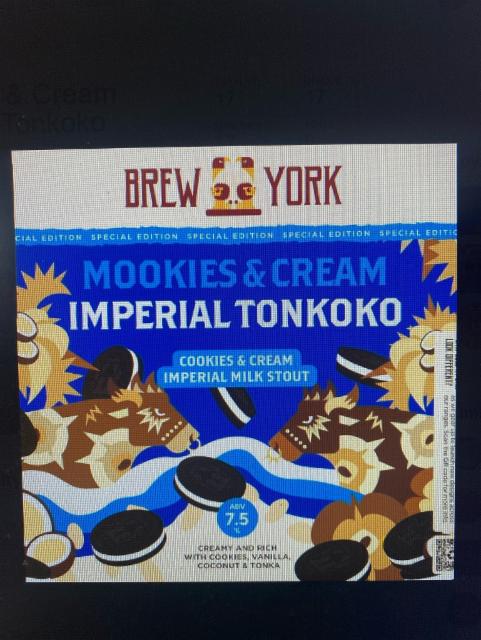 Mookies & Cream Imperial Tonkoko 7.5%, Brew York, England